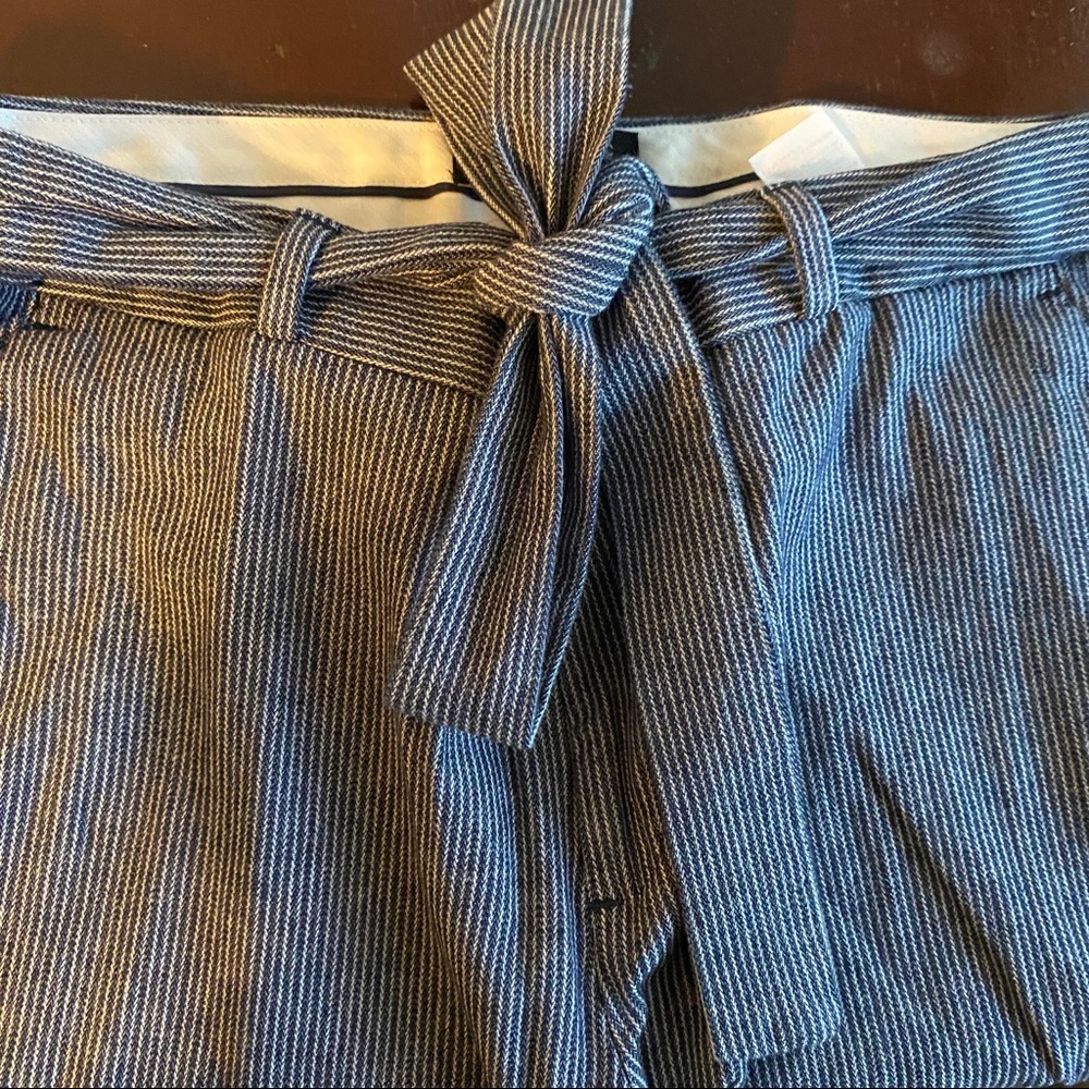 Waist tie dress pants striped size 12 NWT